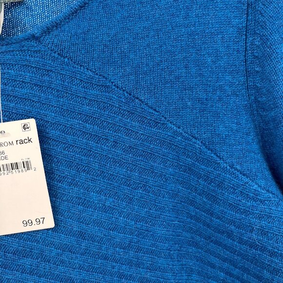 Griffen Cashmere Long Sleeve Sweater Size L Teal Blue Boat Neck Knit Pullover - Picture 5 of 10